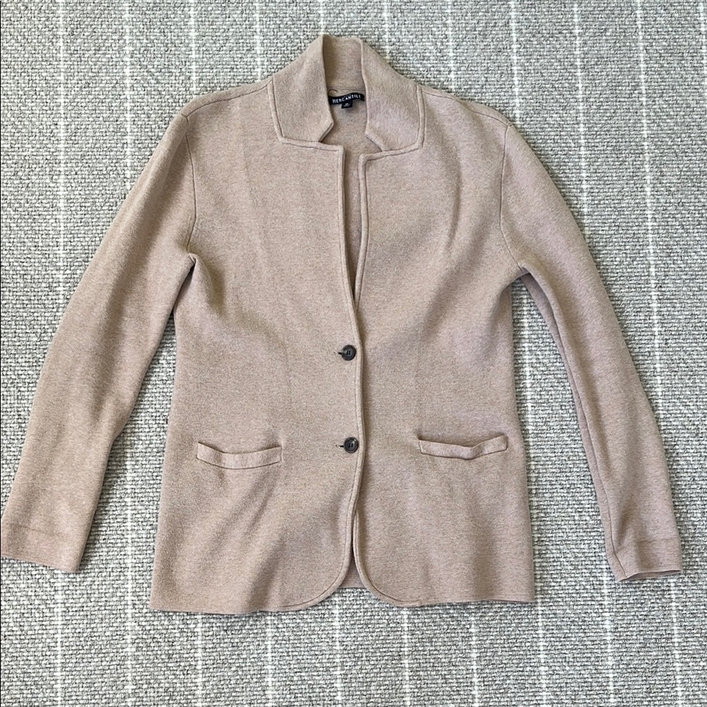 Crew Factory Tan Sweater Blazer Women's Size Medium